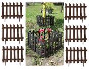 Kit 6 Cercas Decorativa Ripa Jardim De Plástico Marron P 2mt