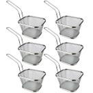 Kit 6 Cestas Aço Inox Com Alça Para Servir Frituras Porções Aperitivos Petiscos 10,5x9x6cm - Ke Home Kit 6 Cestas Aço Inox Com Alça Para Servir Frituras Porções Aperitivos Petiscos 10,5x9x6cm - Ke Home