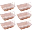 Kit 6 Cestas Porta Pão Servir 29x19cm Retangulares de Papel Forro em Tecido Alça Wolff Bege Decoração Kit 6 Cestas Porta Pão Servir 29x19cm Retangulares de Papel Forro em Tecido Alça Wolff Bege Decoração