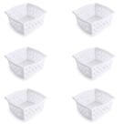 Kit 6 Cestinhos Empilháveis Multiuso Organizador Branco G