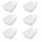 Kit 6 Cestinhos Organizador Multiuso Pequeno Vazado Com Alças Cleaning 29x19x8CM 3UD Kit 6 Cestinhos Organizador Multiuso Pequeno Vazado Com Alças Cleaning 29x19x8CM 3UD