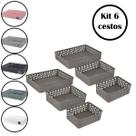 Kit 6 Cesto Cestinhas Organizadora Decorativo Multiuso