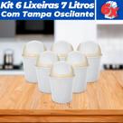 Kit 6 Cesto De Lixo Lixeira c/ Tampa Basculante 7L de 37cm Kit 6 Cesto De Lixo Lixeira c/ Tampa Basculante 7L de 37cm