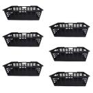 Kit 6 Cesto Decorativo Multiuso Grande Preto 29x15x51CM 25463PM Atenas Arqplast