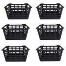 Kit 6 Cesto Multiuso Atenas Pequeno 25x15,5x29,5 Preto