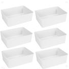 Kit 6 Cesto Multiuso Decorativo Branco 19x13,5x6,5Cm