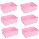 Kit 6 Cesto Multiuso Decorativo Rosa 19x13,5x6,5Cm Kit 6 Cesto Multiuso Decorativo Rosa 19x13,5x6,5Cm