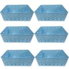 Kit 6 Cesto Multiuso Organizador Premium Azul 123Organizei Kit 6 Cesto Multiuso Organizador Premium Azul 123Organizei
