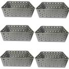 Kit 6 Cesto Multiuso Organizador Premium Cinza 123Organizei