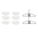 Kit 6 Cesto Organizador 16x12x6Cm Branco +10 Cabide Infantil 123Organizei
