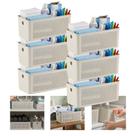 Kit 6 Cesto Organizador Multiuso 34x15x13cm Com Alça Flow Ou
