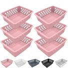 Kit 6 Cesto Organizador Multiuso Decorativo Grande 25x20 cm