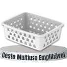 Kit 6 Cesto Organizador Multiuso Empilhavel 16X12 BRANCO