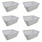 Kit 6 Cesto Organizador Multiuso Médio Branco 0593 Uninjet