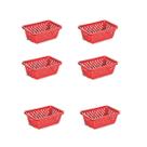 Kit 6 Cesto Organizador Multiuso Médio Vermelho Kit 6 Cesto Organizador Multiuso Médio Vermelho