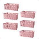Kit 6 Cesto Organizador Multiuso P 19X13,8X6,5Cm Rose