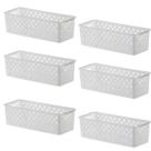Kit 6 Cesto Organizador Multiuso Quadratta 27x12x12 Cm Kit 6 Cesto Organizador Multiuso Quadratta 27x12x12 Cm