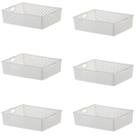 Kit 6 Cesto Organizador Multiuso Quadratta 27x21x8 Cm