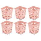Kit 6 Cesto Organizador Quadrado Alto Multiuso 10,5 x 10,5cm Branco Preto Transparente Rosa