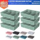 Kit 6 Cesto Organizador Rattan c/ 2 Divisórias Tam GG P/ Joias Maquiagem Miudezas Kit 6 Cesto Organizador Rattan c/ 2 Divisórias Tam GG P/ Joias Maquiagem Miudezas