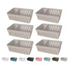 Kit 6 Cesto Organizador Rattan c/ Divisória Removível 17x11 Kit 6 Cesto Organizador Rattan c/ Divisória Removível 17x11
