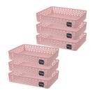 Kit 6 Cesto Organizador Rattan Multiuso Armário Gaveta Lavanderia G (34x25)