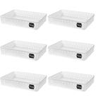 Kit 6 Cesto Organizador Rattan Multiuso Armário Gaveta Lavanderia G (34x25)