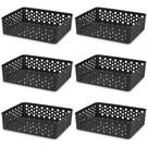 Kit 6 Cesto Organizador Rattan Multiuso Armário Gaveta Lavanderia M (24x19)