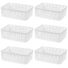 Kit 6 Cesto Organizador Rattan Multiuso Armário Gaveta Lavanderia P (19x13)