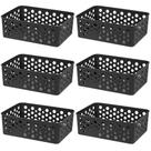 Kit 6 Cesto Organizador Rattan Multiuso Armário Gaveta Lavanderia P (19x13)