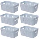 Kit 6 Cesto Organizador Trama Rattan s/Tampa 4,5L Multiuso Plástico