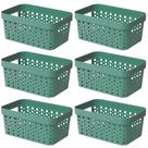 Kit 6 Cesto Organizador Trama Rattan s/Tampa 4,5L Multiuso Plástico