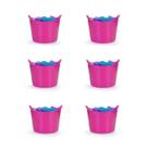 Kit 6 Cestos Balde Flexível C/Alça 15L Rosa- Fersil