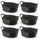 Kit 6 Cestos Batata Frita Preto 28x12cm Restaurantes Bares Lancherias Plus M Uz Utilidades