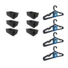 Kit 6 Cestos e 20 Cabides Infantis Organizadores Preto Kit 6 Cestos e 20 Cabides Infantis Organizadores Preto