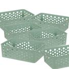 Kit 6 Cestos Moderno Organizador Decorativo Gaveta Closet Otimização De Espaço Empilhável Multiuso
