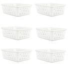 Kit 6 Cestos Multiuso Organizador Médio Branco 20x15,5x6,5Cm Kit 6 Cestos Multiuso Organizador Médio Branco 20x15,5x6,5Cm