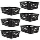 Kit 6 Cestos Multiuso Organizador Médio Preto 20x15,5x6,5Cm Kit 6 Cestos Multiuso Organizador Médio Preto 20x15,5x6,5Cm