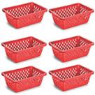 Kit 6 Cestos Multiuso Organizador Pequeno 16x12x6Cm Vermelho Kit 6 Cestos Multiuso Organizador Pequeno 16x12x6Cm Vermelho