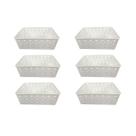Kit 6 Cestos Org Multiuso Decorativo Premium Branco