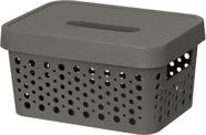KIT 6 Cestos Organizador c/ Tampa Trama Rattan 2L Usual