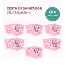 Kit 6 Cestos Organizador Multiuso 20x15,5x6,5cm Decorativo Resistente -