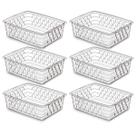 Kit 6 Cestos Organizador Multiuso Empilhável Gaveta 20x15x6 Organizador de Geladeira Transparente Kit 6 Cestos Organizador Multiuso Empilhável Gaveta 20x15x6 Organizador de Geladeira Transparente