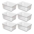 Kit 6 Cestos Organizador Multiuso Gaveta Extra Grande Armário Lavanderia GG (29x20)