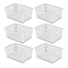 Kit 6 Cestos Organizador Multiuso Gaveta Extra Grande Armário Lavanderia GG (29x20)