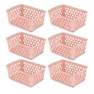 Kit 6 Cestos Organizador Multiuso Gaveta Extra Grande Armário Lavanderia GG (29x20)