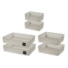 Kit 6 Cestos Organizador Rattan Armário Gaveta Lavanderia Kit 6 Cestos Organizador Rattan Armário Gaveta Lavanderia