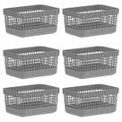 Kit 6 Cestos Organizadores 2.5 L Multiuso Decorativo Espaçoso P/ Ambientes Casa Cozinha Lavanderia Quarto Sala