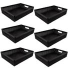 Kit 6 Cestos Organizadores Juta A5 2L Preto 24x16,5x6,5 Cm