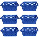 Kit 6 Cestos Organizadores Médio 1400 ML Azul 20x15x6cm